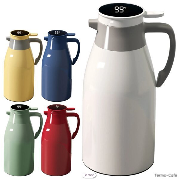 Termo de acero inoxidable de 1 litro, diseñado para mantener la temperatura de bebidas calientes y frías, ideal para uso diario y actividades al aire libre.