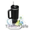 Botella térmica de acero inoxidable de 120 ml en color negro, con diseño elegante y compacto, ideal para mantener bebidas calientes y frías.