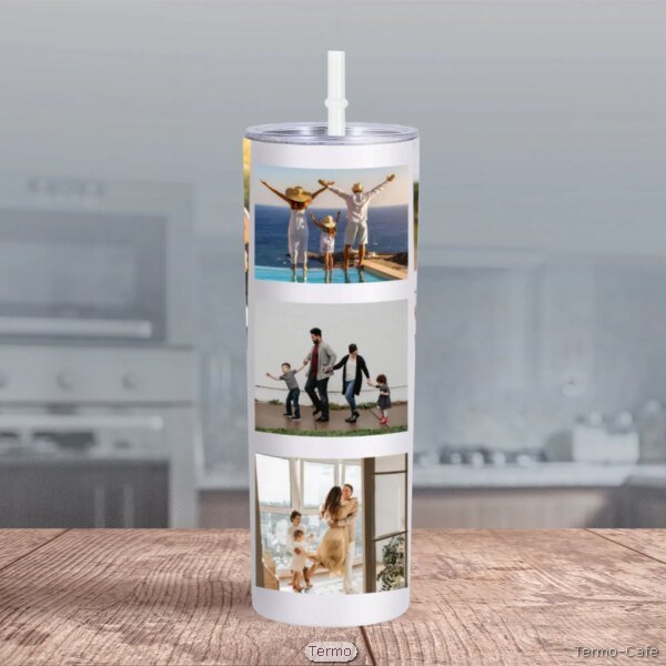 Taza térmica personalizada con fotos, tumbler de acero con impresión envolvente 360°, ideal como regalo emocional y conmemorativo
