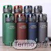 Botellas térmicas CASNO de 560ml en colores variados con tapa antiderrame de botón, acero inoxidable y diseño moderno para bebidas frías y calientes.
