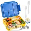 Fiambrera Bento Box de gran capacidad con compartimentos organizados y cubiertos incluidos. Ideal para comidas escolares, oficina o excursiones.